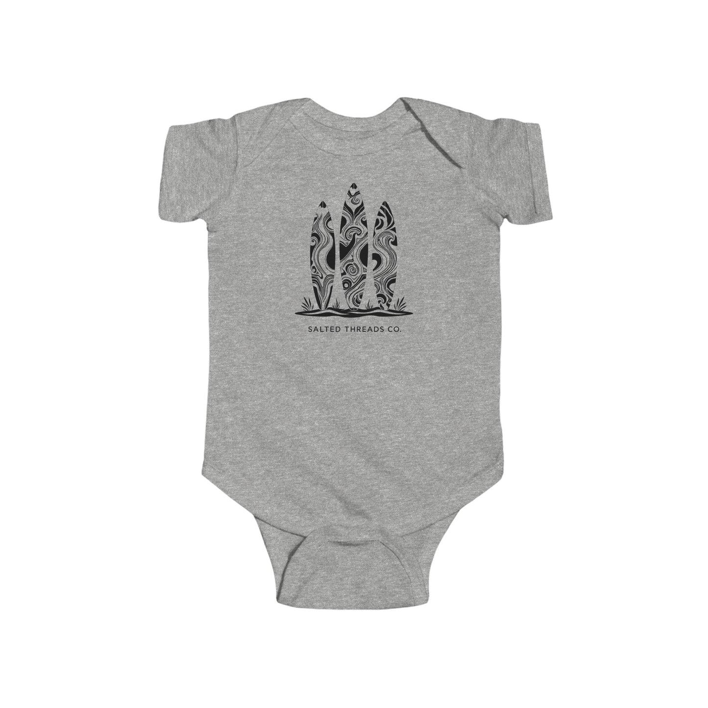 Salted Threads Co. Infants' Bodysuit - 3 Amigos Design - Heather Grey