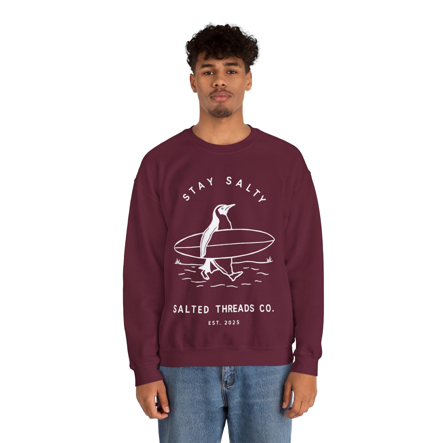 Stay Salty Penguin - Crewneck Sweatshirt - Perfect for Everyday Comfort