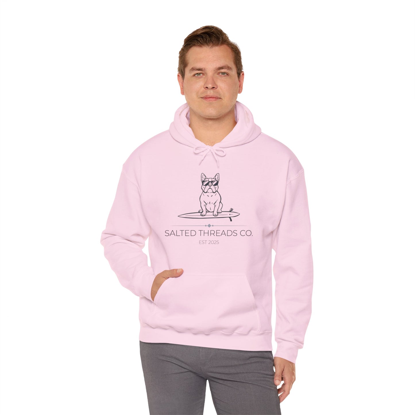 Salted Threads Co. French Bulldog Hoodie - Unisex Heavy Blend Sweatshirt