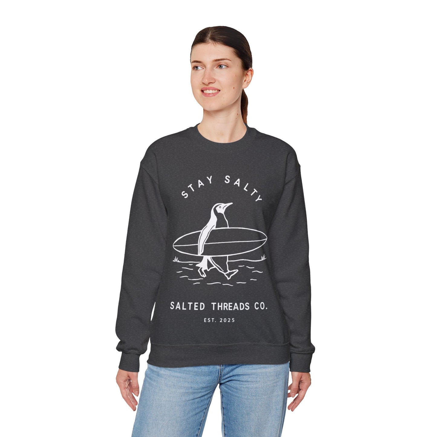 Stay Salty Penguin - Crewneck Sweatshirt - Perfect for Everyday Comfort