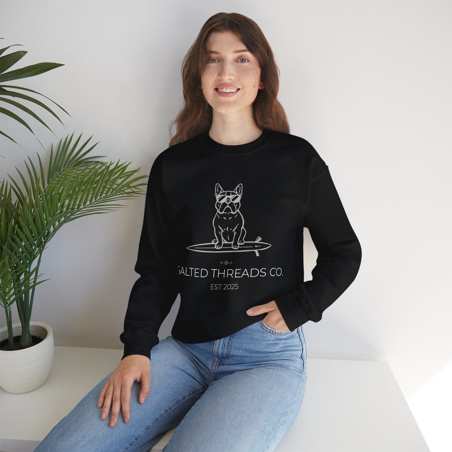 Salted Threads Co. French Bulldog Unisex Heavy Blend™ Crewneck Sweatshirt