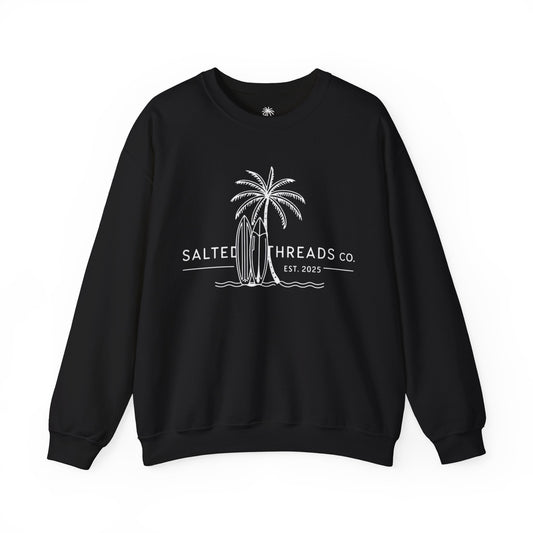 Salted Threads Unisex Heavy Blend™ Crewneck Sweatshirt - Casual Comfort with Palm Tree Design