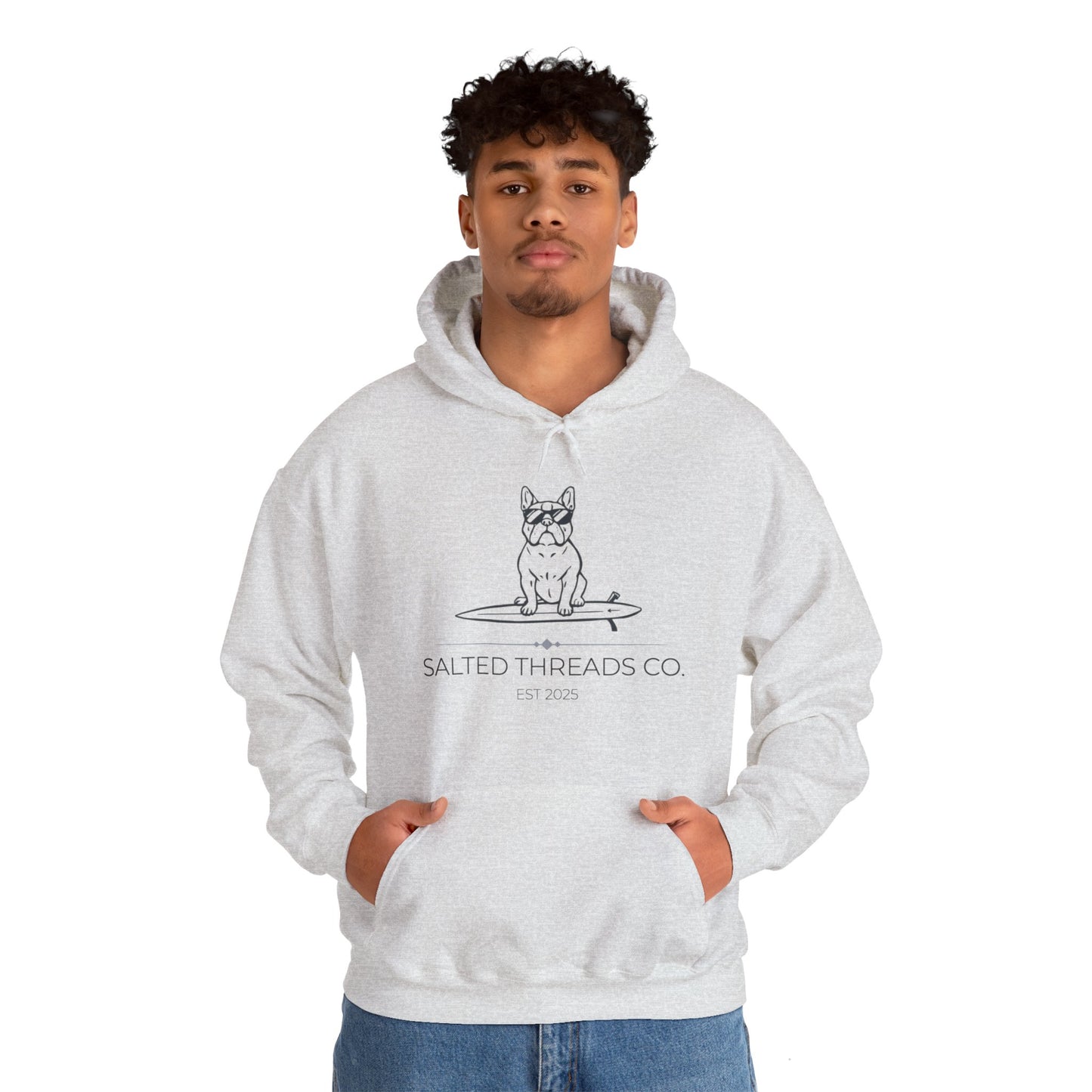 Salted Threads Co. French Bulldog Hoodie - Unisex Heavy Blend Sweatshirt