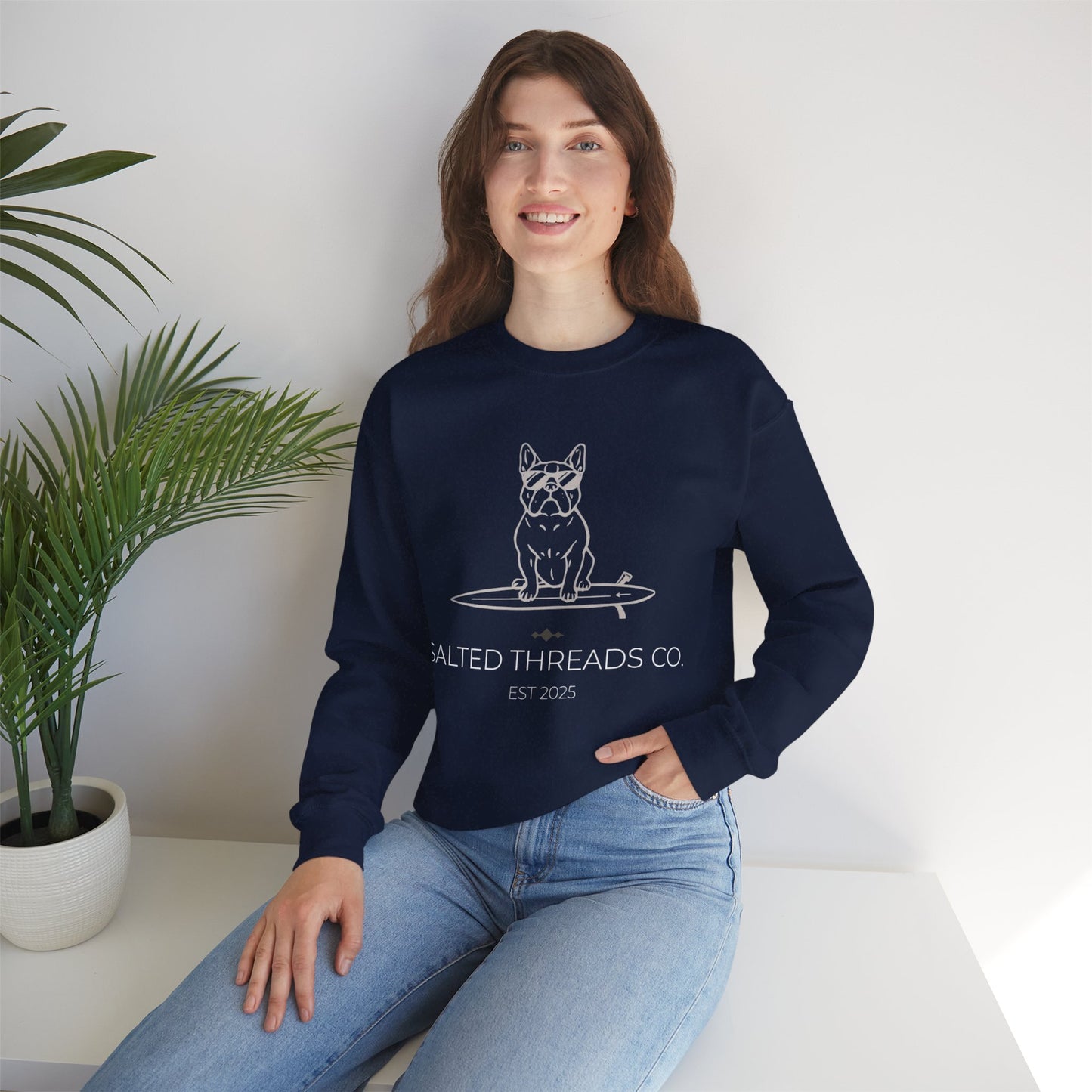 Salted Threads Co. French Bulldog Unisex Heavy Blend™ Crewneck Sweatshirt