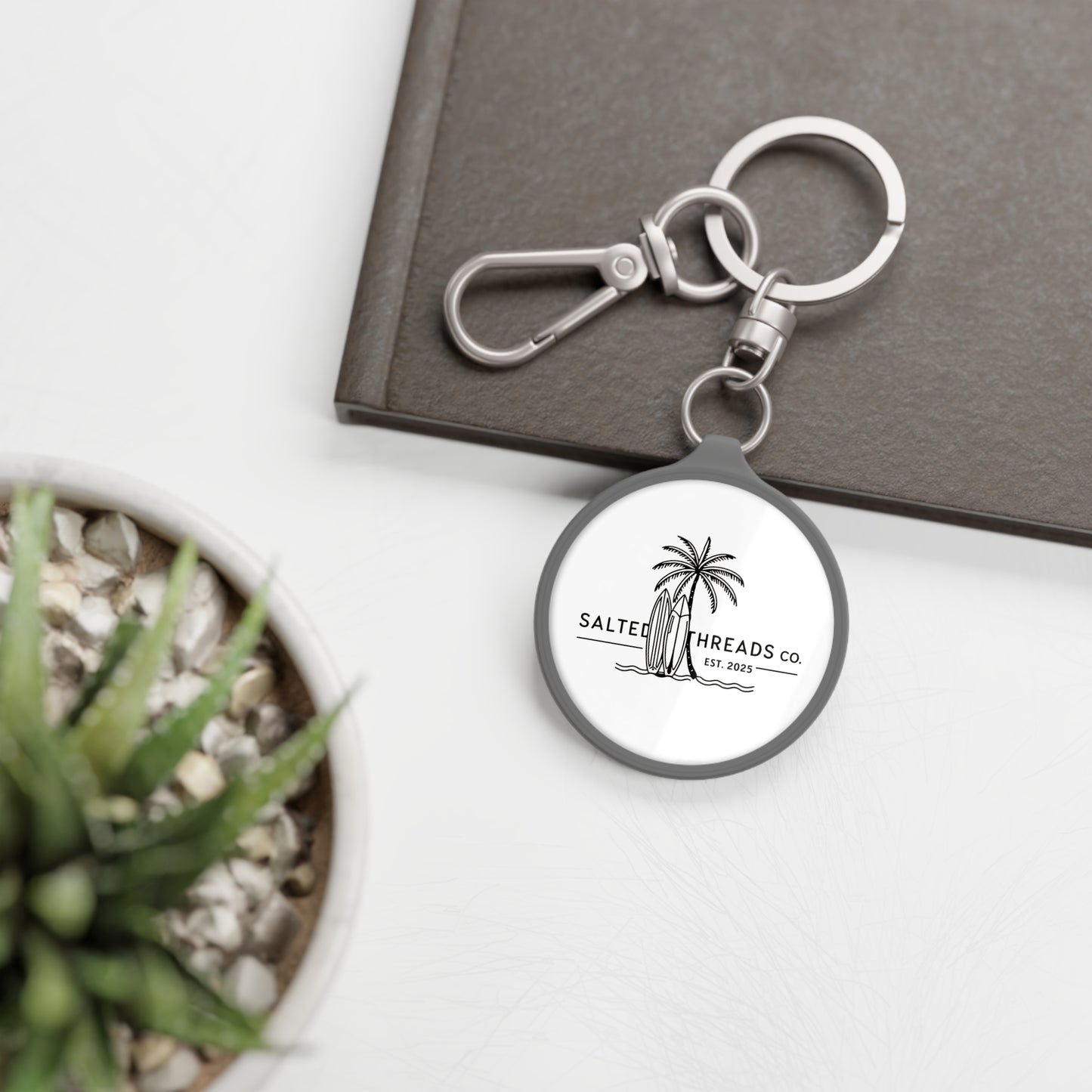 Salted Threads Co. Surfboard Keyring Tag - Coastal Vibes Keychain for Beach Lovers