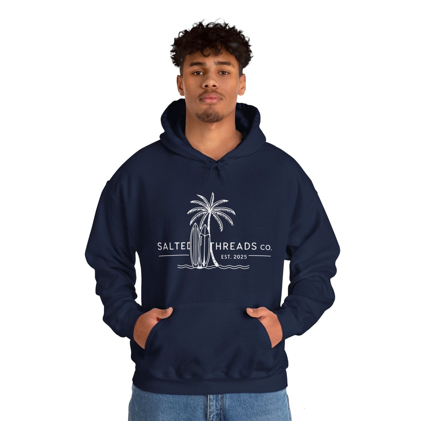 Salted Threads Co. Surf Vibes Unisex Heavy Blend Hoodie - Navy