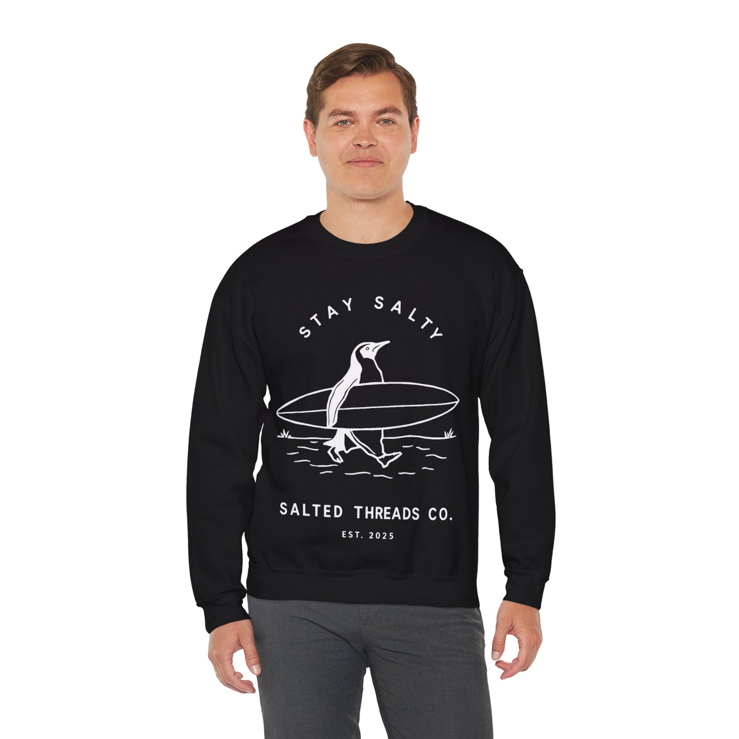 Stay Salty Penguin - Crewneck Sweatshirt - Perfect for Everyday Comfort
