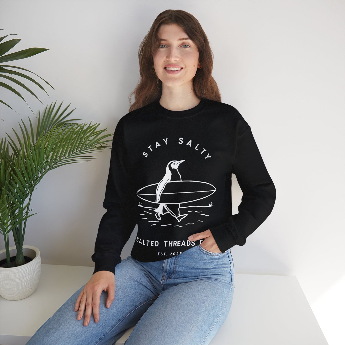 Stay Salty Penguin - Crewneck Sweatshirt - Perfect for Everyday Comfort