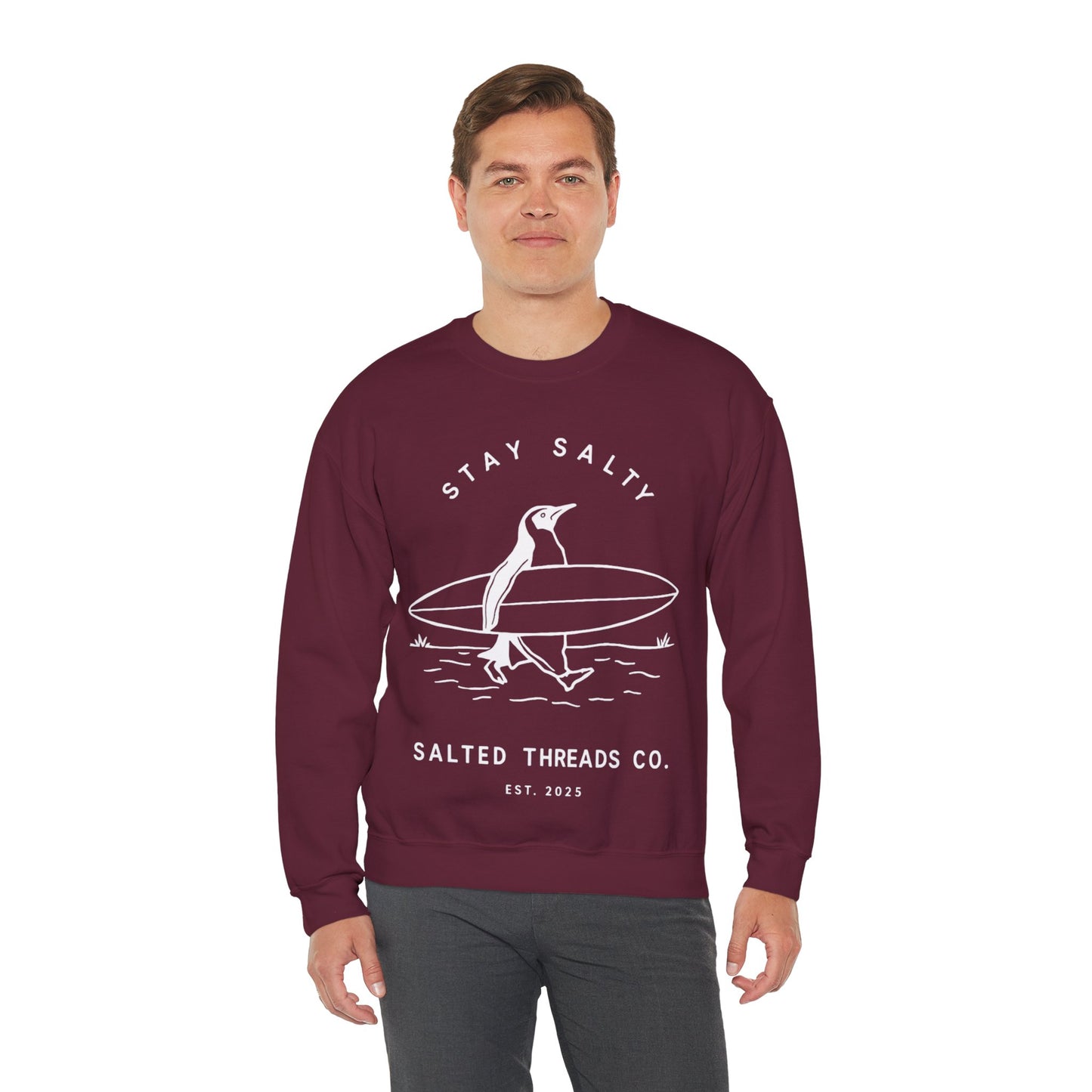 Stay Salty Penguin - Crewneck Sweatshirt - Perfect for Everyday Comfort