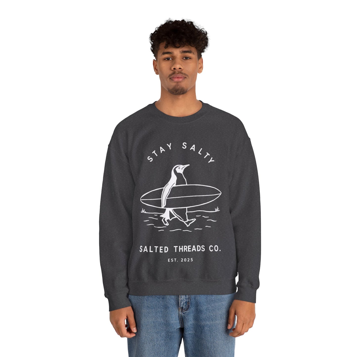 Stay Salty Penguin - Crewneck Sweatshirt - Perfect for Everyday Comfort