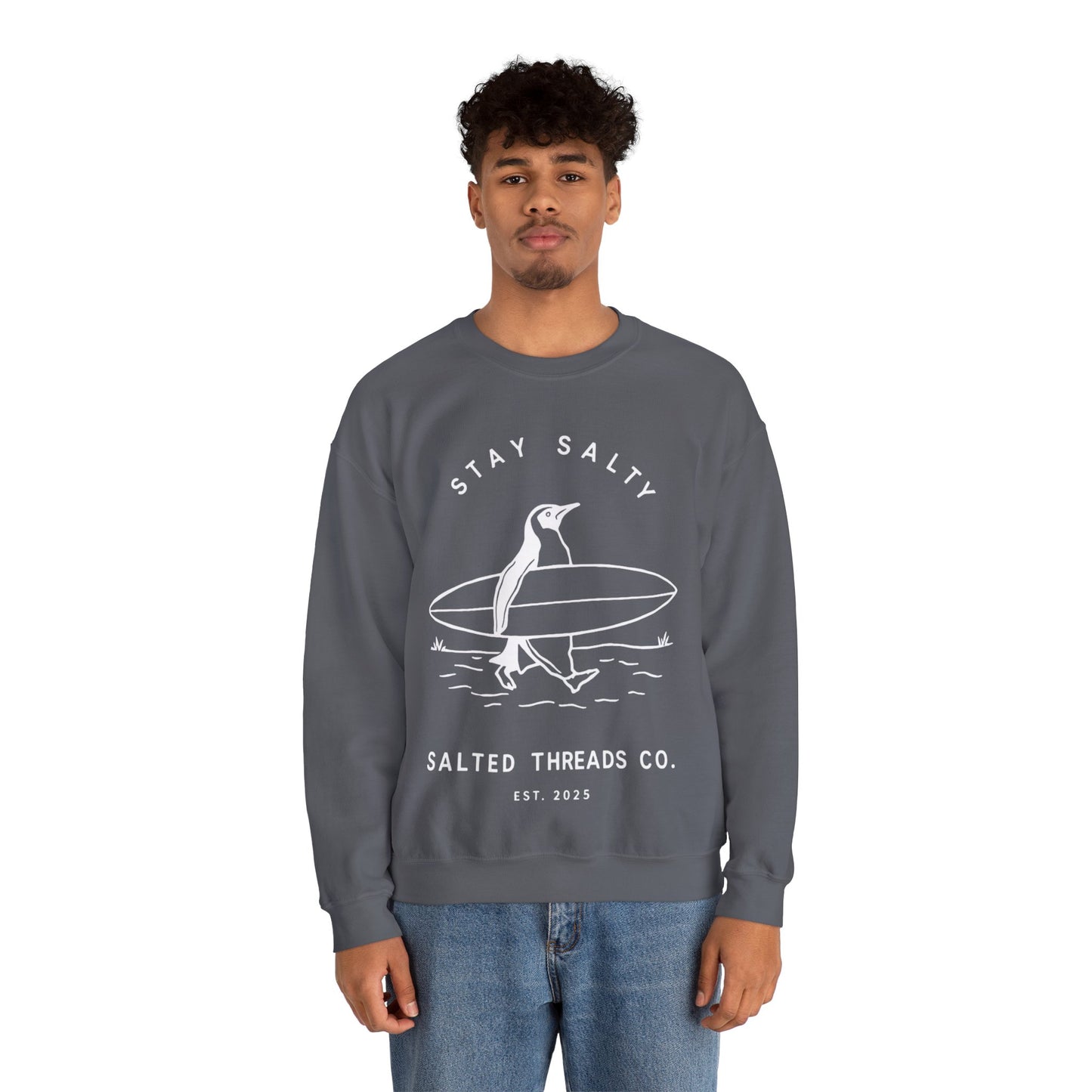 Stay Salty Penguin - Crewneck Sweatshirt - Perfect for Everyday Comfort