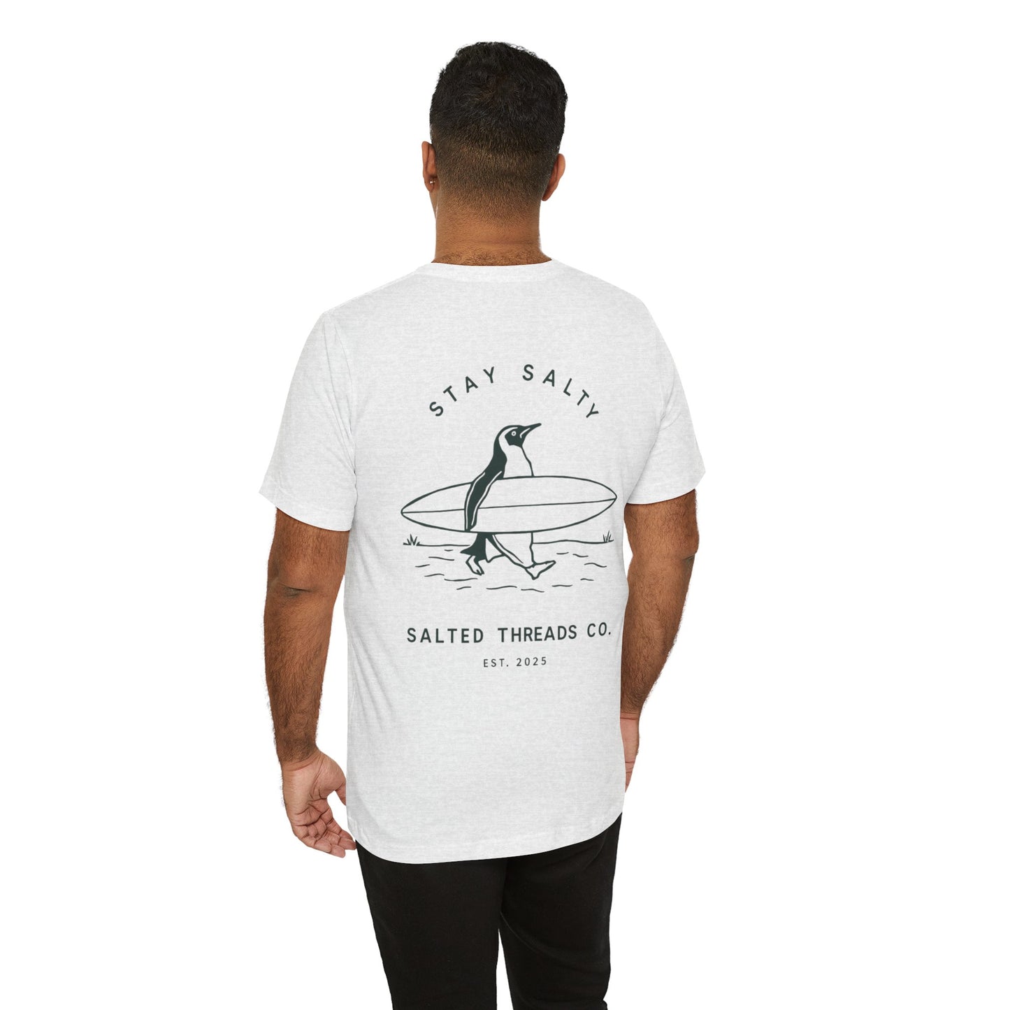 Stay Salty Unisex Beach T-Shirt - Penguin