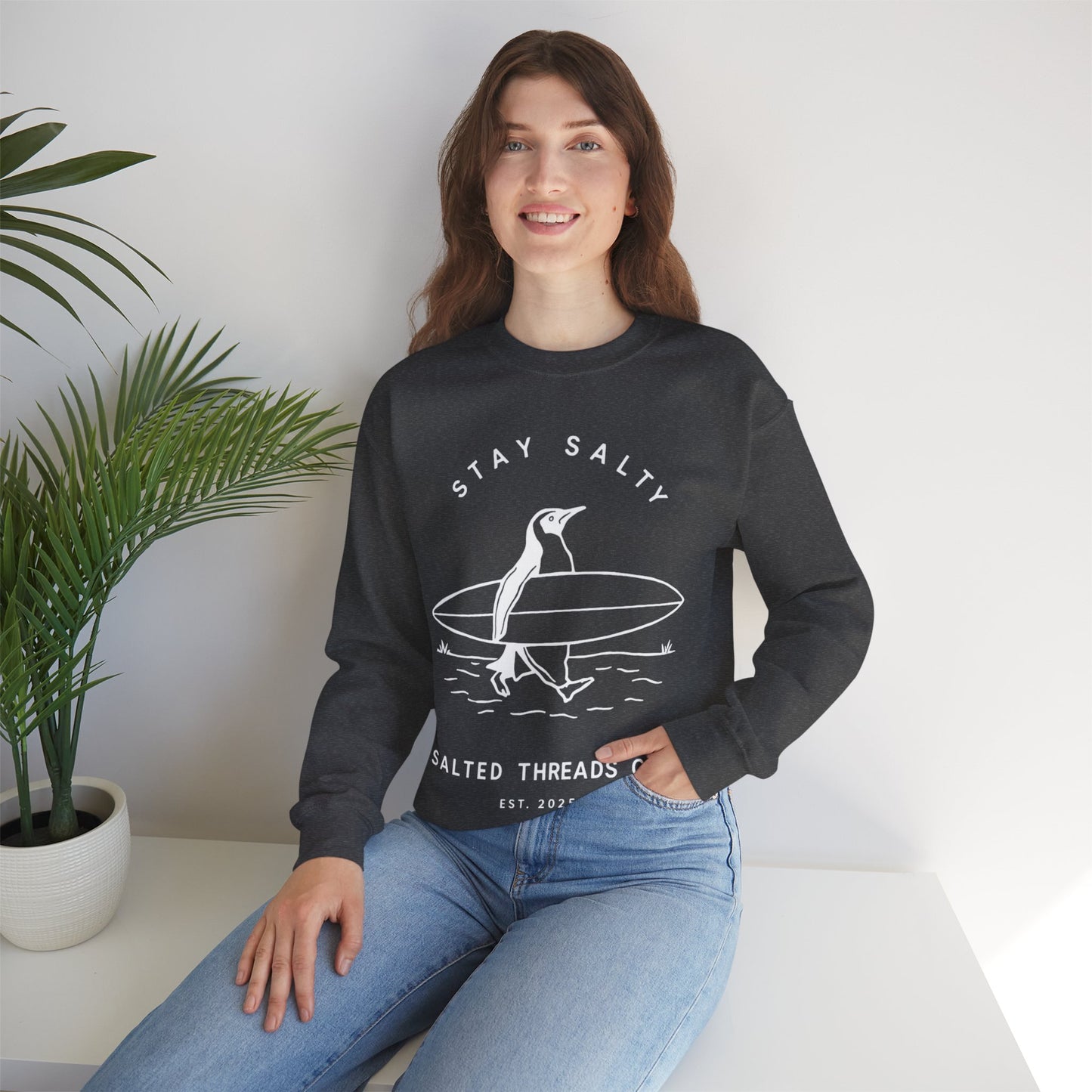 Stay Salty Penguin - Crewneck Sweatshirt - Perfect for Everyday Comfort