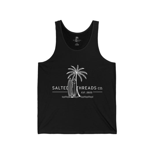 Salty Threads Co. Surf-Inspired Unisex Tank Top - Perfect for Beach Lovers