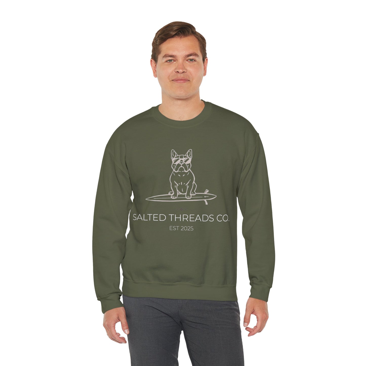 Salted Threads Co. French Bulldog Unisex Heavy Blend™ Crewneck Sweatshirt