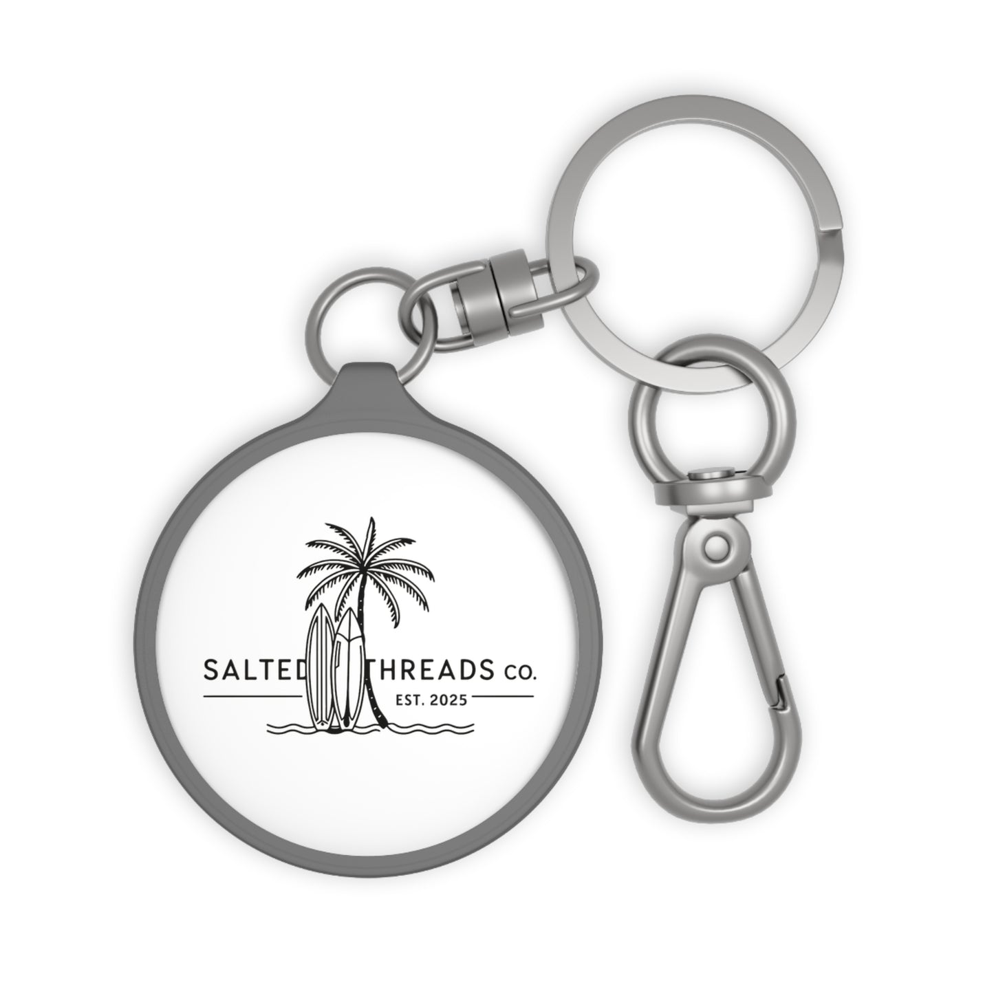 Salted Threads Co. Surfboard Keyring Tag - Coastal Vibes Keychain for Beach Lovers