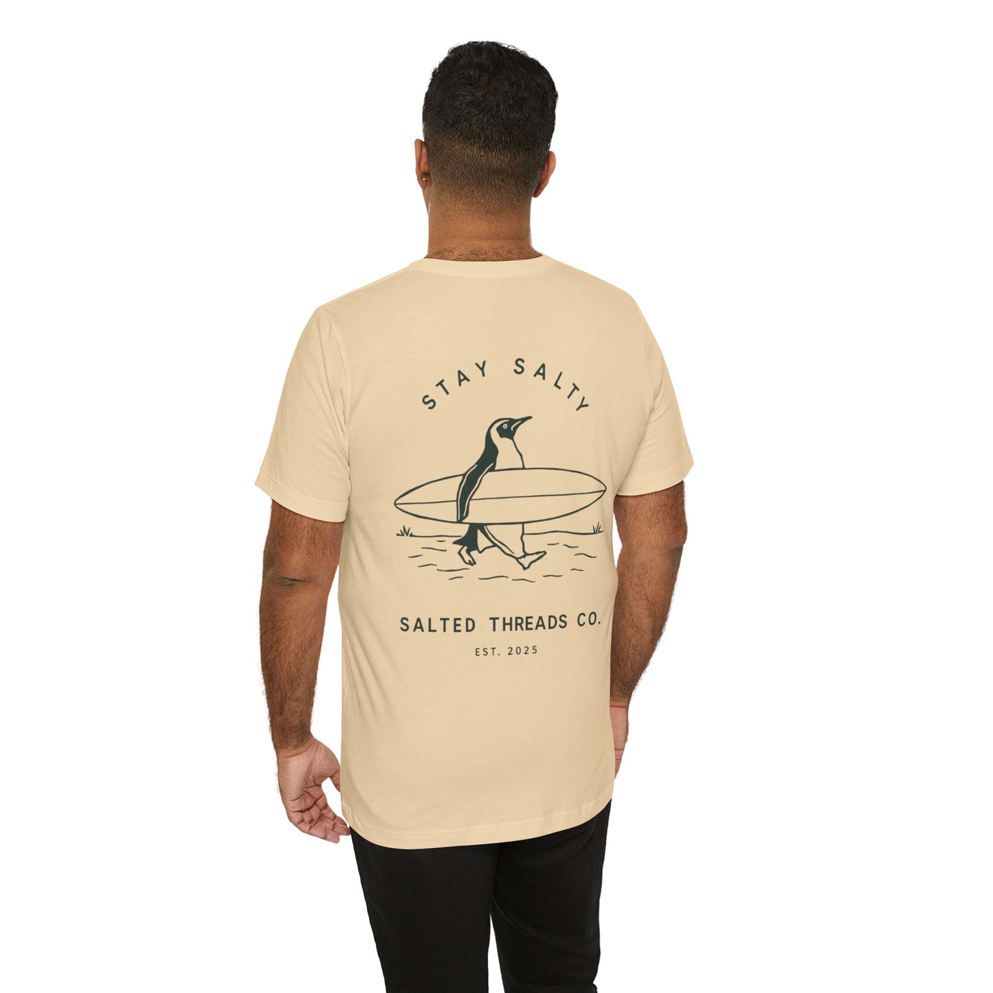 Stay Salty Unisex Beach T-Shirt - Penguin