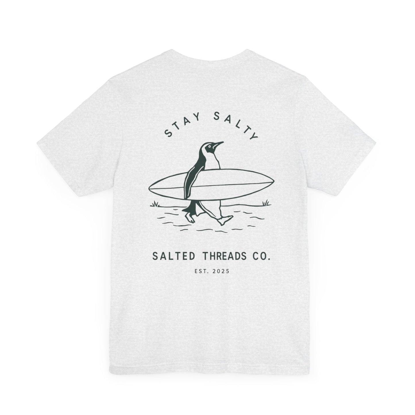 Stay Salty Unisex Beach T-Shirt - Penguin