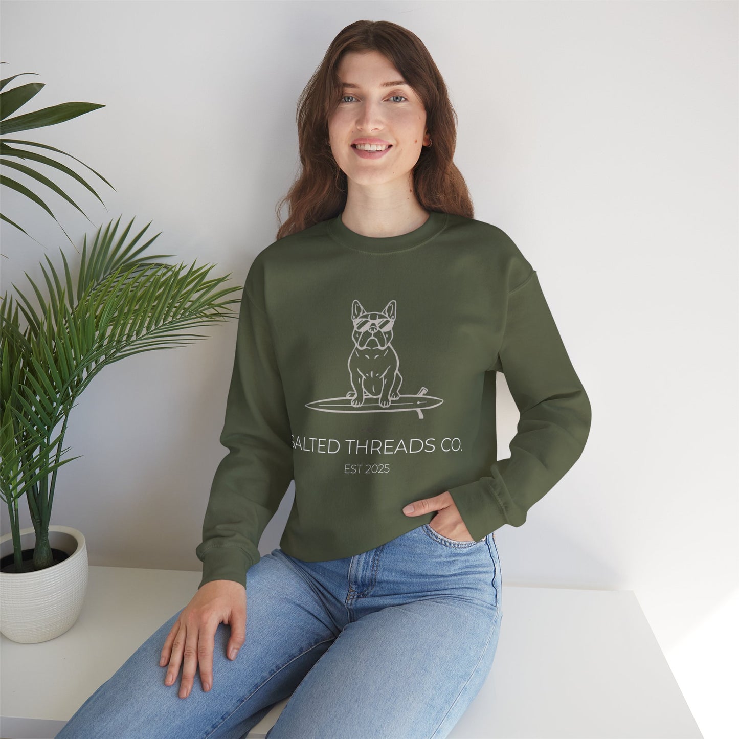 Salted Threads Co. French Bulldog Unisex Heavy Blend™ Crewneck Sweatshirt